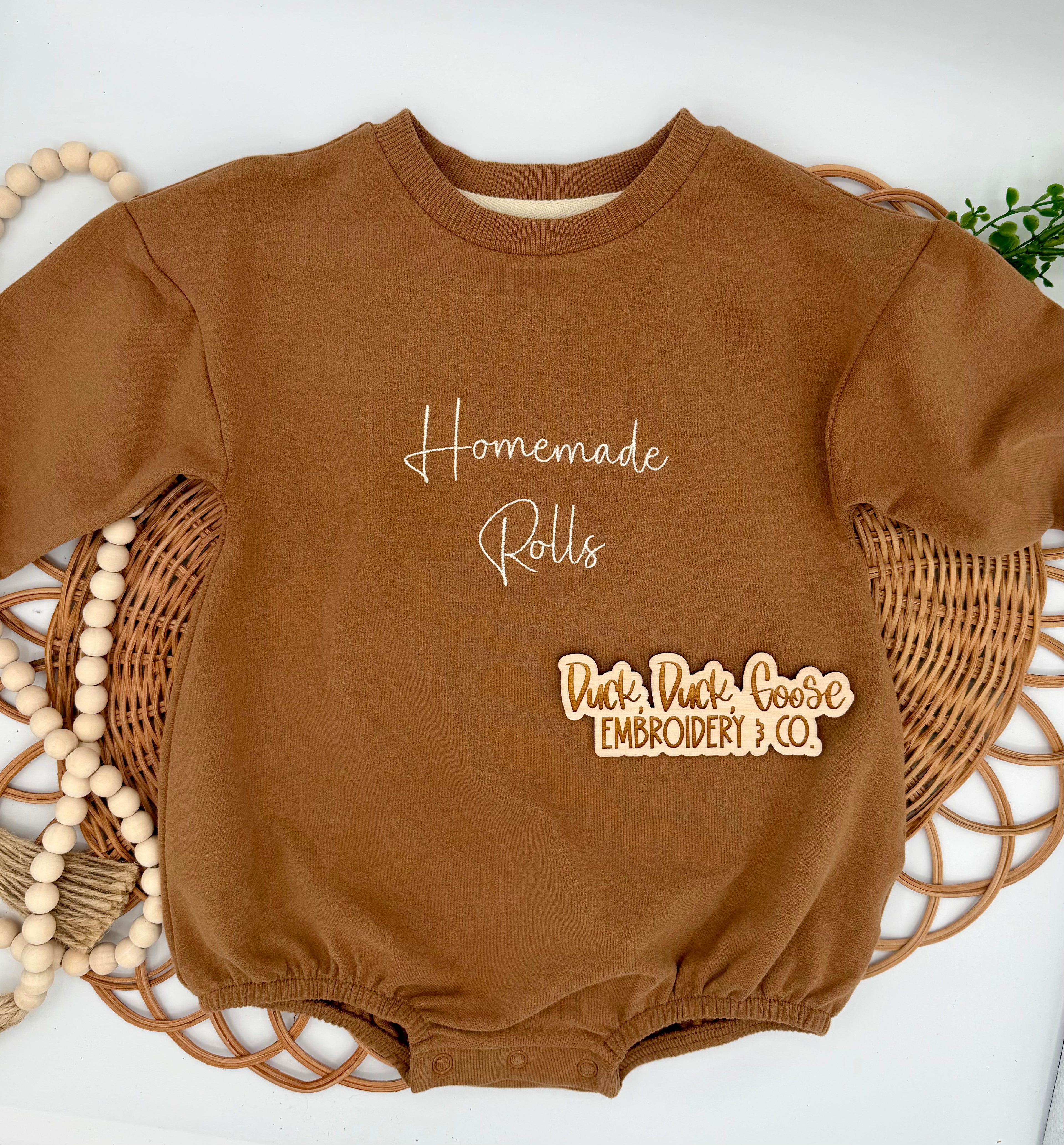 Homemade Rolls Long Sleeve Bubble Romper- Unisex